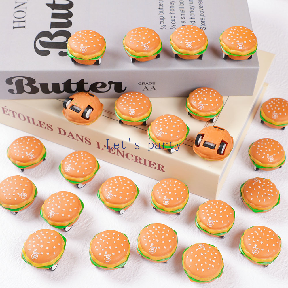 Baby Food Product - 15 個ミニかわいい 3D バーガープルバック車のおもちゃ子供の誕生日パーティーの好意ベビーシャワーギフトピニャータフィラー報酬クリスマスギフト