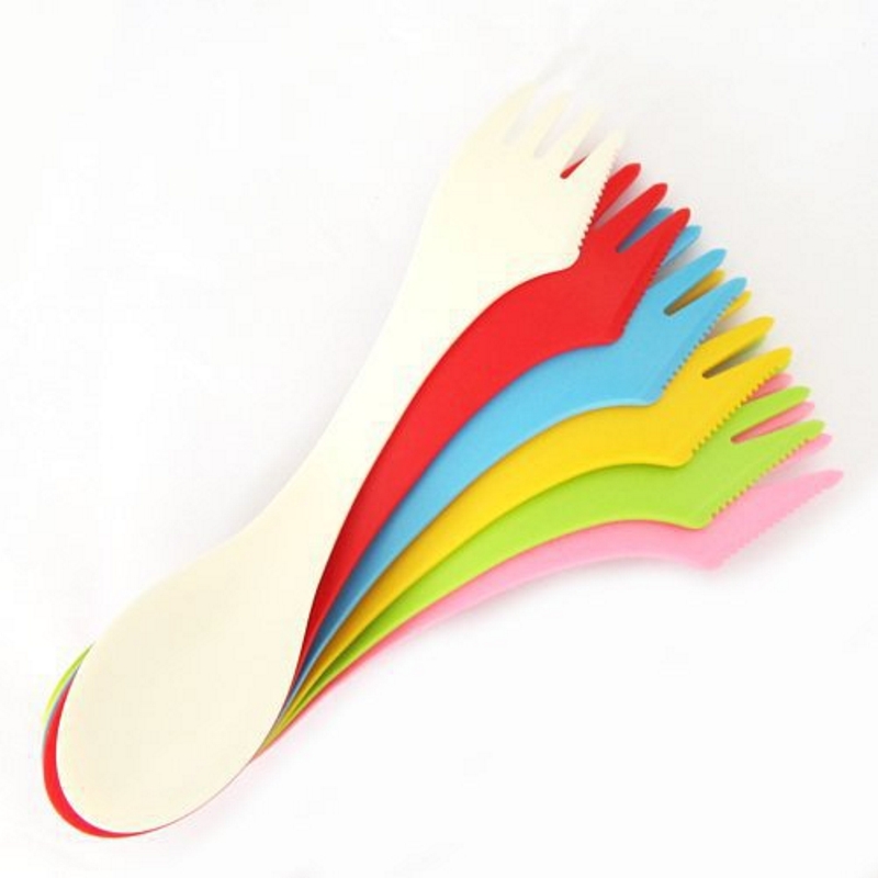 Weaning Spoon Set - 6個入り 3-in-1 キャンプ用食器セット - 耐熱スプーン フォーク