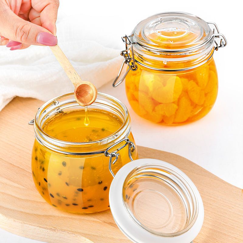 Baby Food Glass Containers - 食品グレードのガラス製保存容器 ミニ小型キャンディスナック容器 ベビーミルクパウダーやシリアル用 密閉キッチンキャニスター