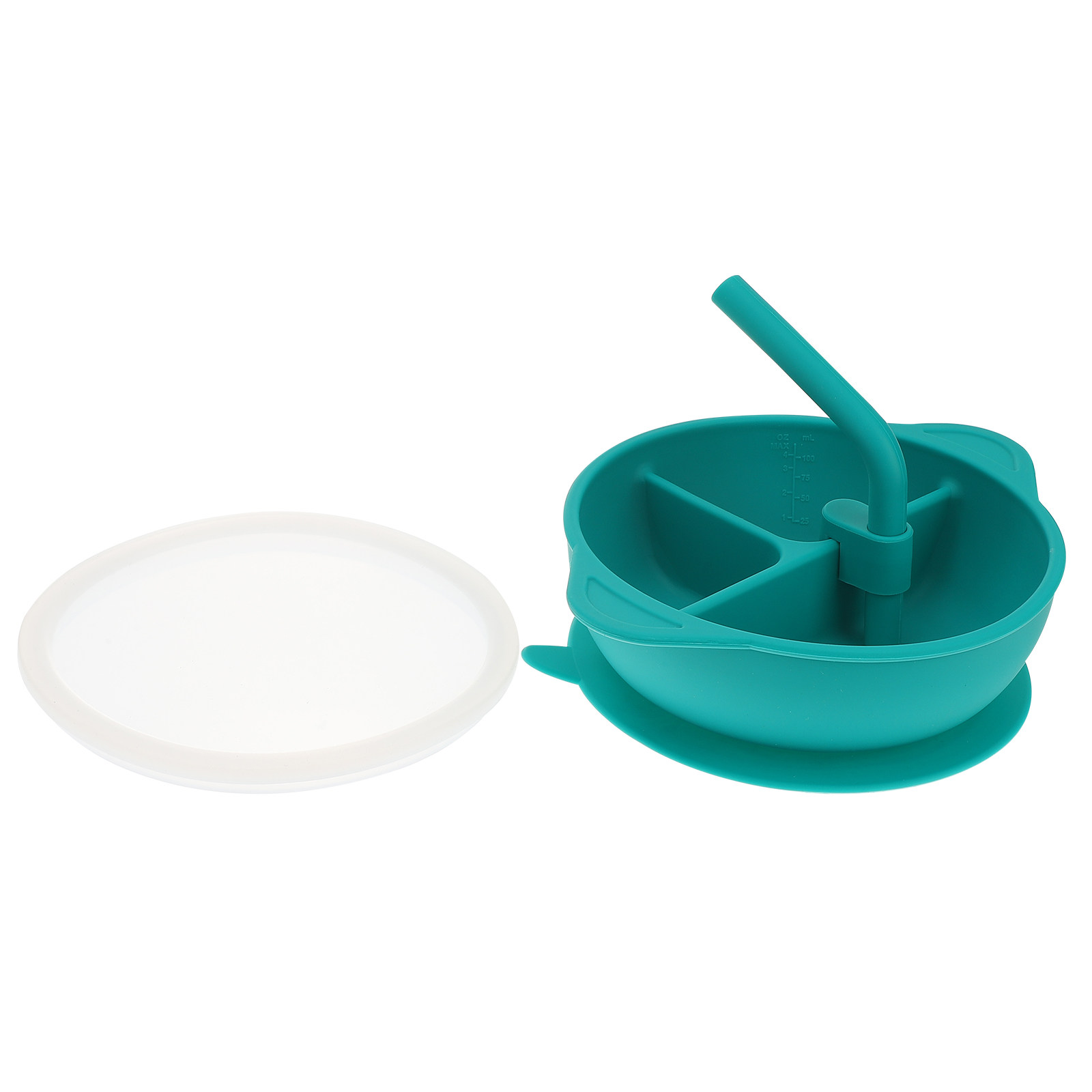 Baby Food Dinner - 1 個アンチブレイクシリコーンディナープレートベビー授乳吸引ボウル落下防止ライスデザートフードボウル子供食器グリーン