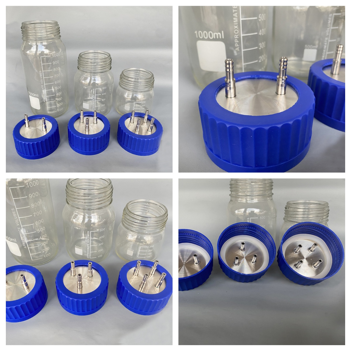 Baby Food Glass Containers - 実験用ボトル ブルー スクリューキャップ GL80 丸型ガラス試薬瓶キャップ フィードボトルキャップ