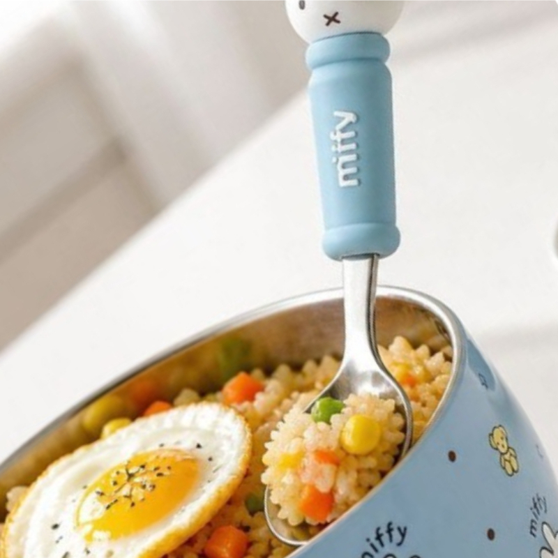Baby Food Product - カートゥーンカワイイミッフィー ステンレス製ベビーフードボウル 落下防止食器 おしゃれなデザイン 断熱性 新品