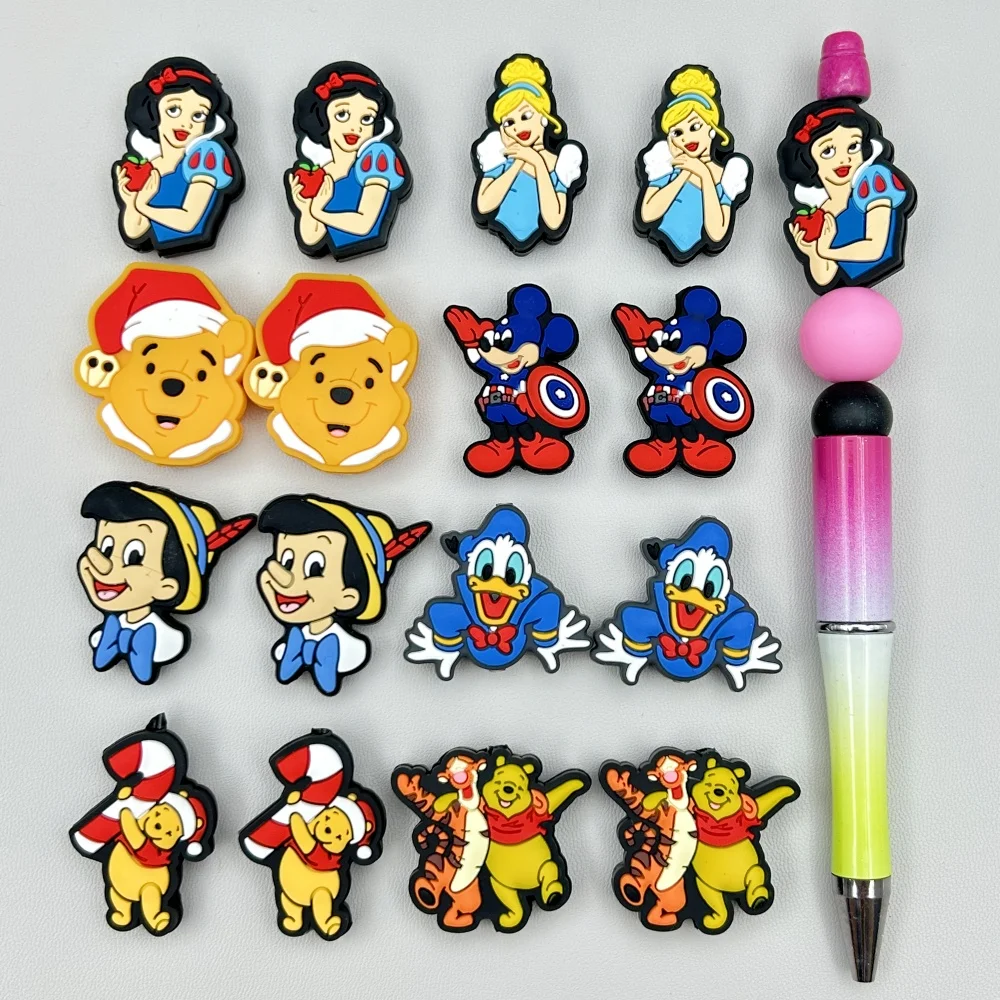Baby Food Product - 赤ちゃんのおもちゃ用のミニシリコンビーズ,DIY漫画のビーズ,乳首チェーン,ペンビーズ,ジュエリーアクセサリー,焦点ビーズ,食品グレードのシリコン,10個