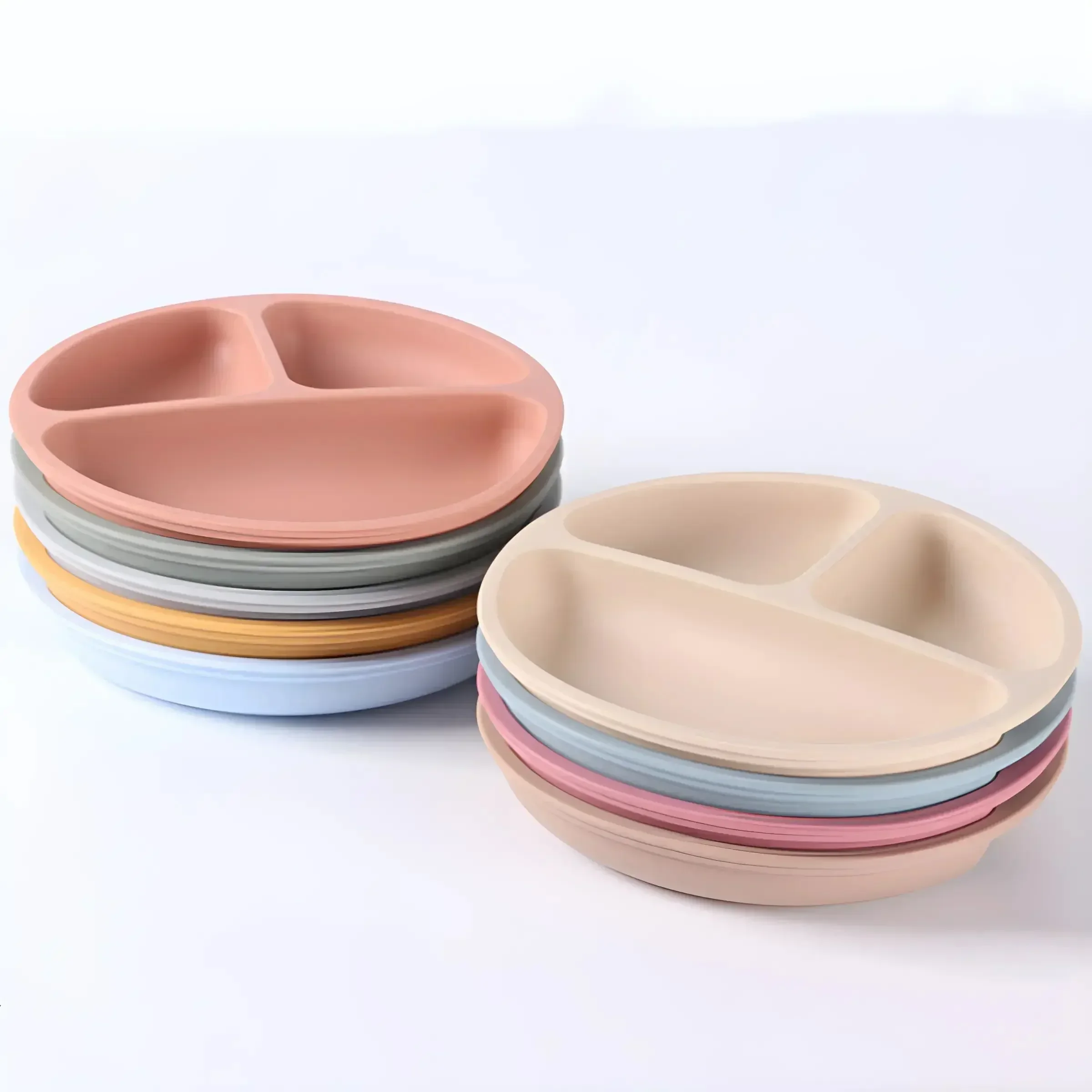 Baby Food Dinner - 子供用シリコンテーブルウェア、ディナープレート、個別ディナープレート、補助食品、トレーニング食器セット、スナックボウル