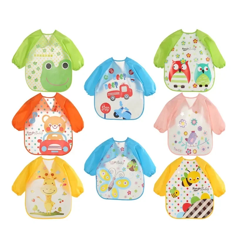 Baby Food Product - 防水 EVA フルスリーブベビービブ子供エプロン長袖給餌スモック子供食べる胸当て幼児スカーフ服