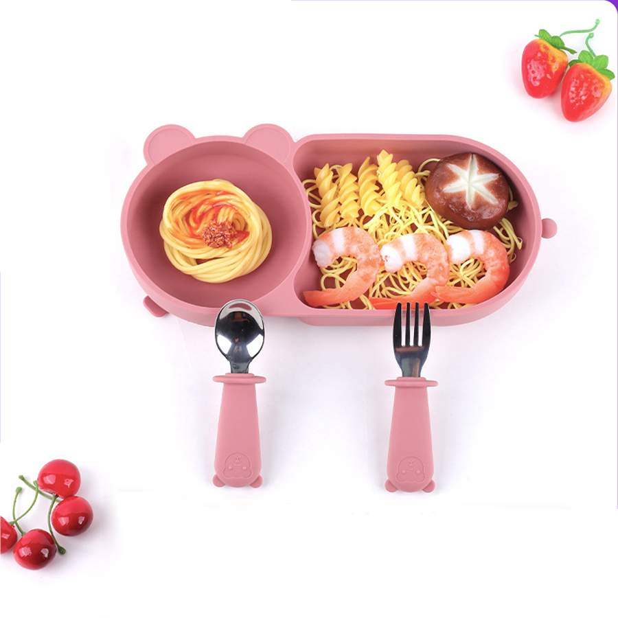 ベビーシリコーン吸盤ボウルかわいいクマのデザインマカロンカラ - Baby Food Processor のレビューと価格