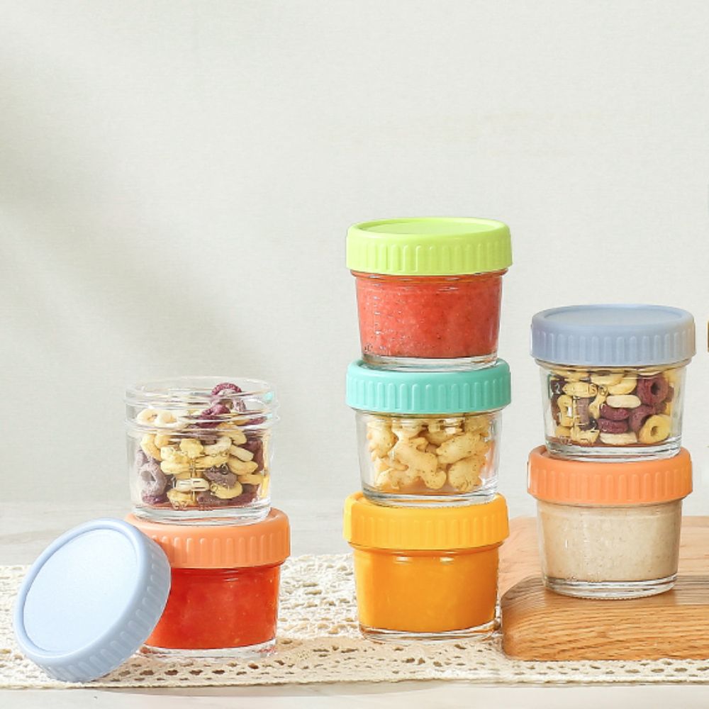 6個入りメイソンジャー ガラス製ベビーフードジャー 再利用可 - Baby Food Glass Containers のレビューと価格