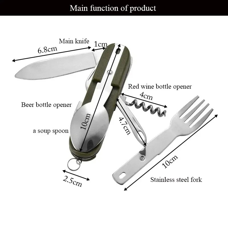 ステンレス製7 in 1キャンプ用カトラリーセット、折りたた - Weaning Spoon Set のレビューと価格