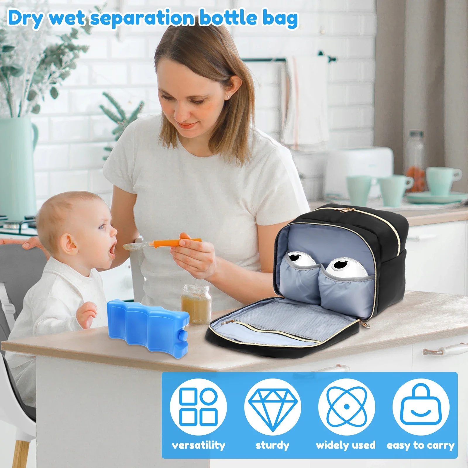 搾乳器収納バッグ（保冷剤と防水マット付き）ポータブル母乳保冷 - Baby Food Zip Lock Bag のレビューと価格