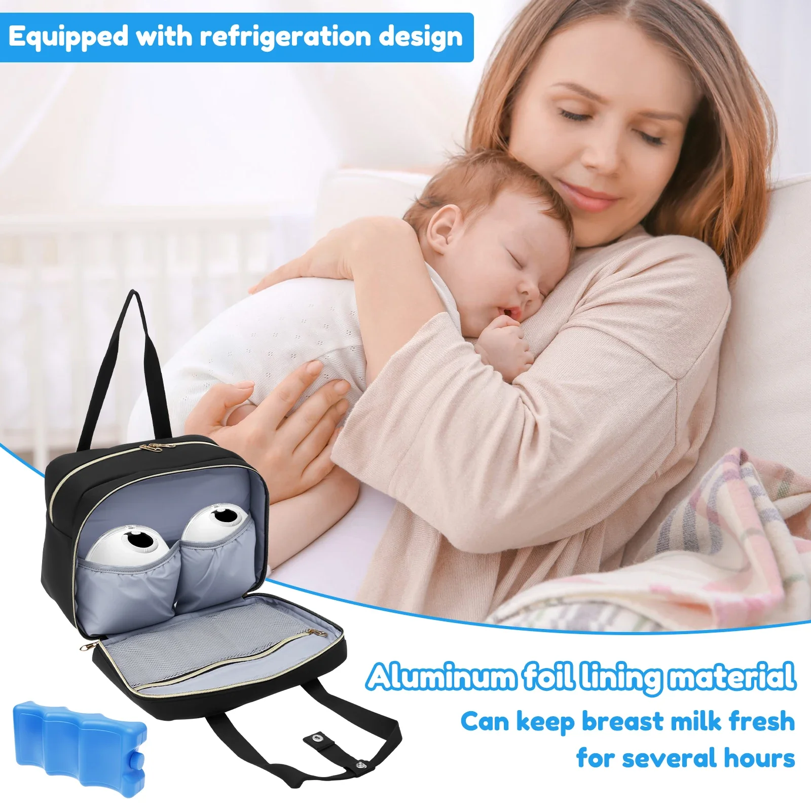 搾乳器収納バッグ（保冷剤と防水マット付き）ポータブル母乳保冷 - Baby Food Zip Lock Bag のレビューと価格