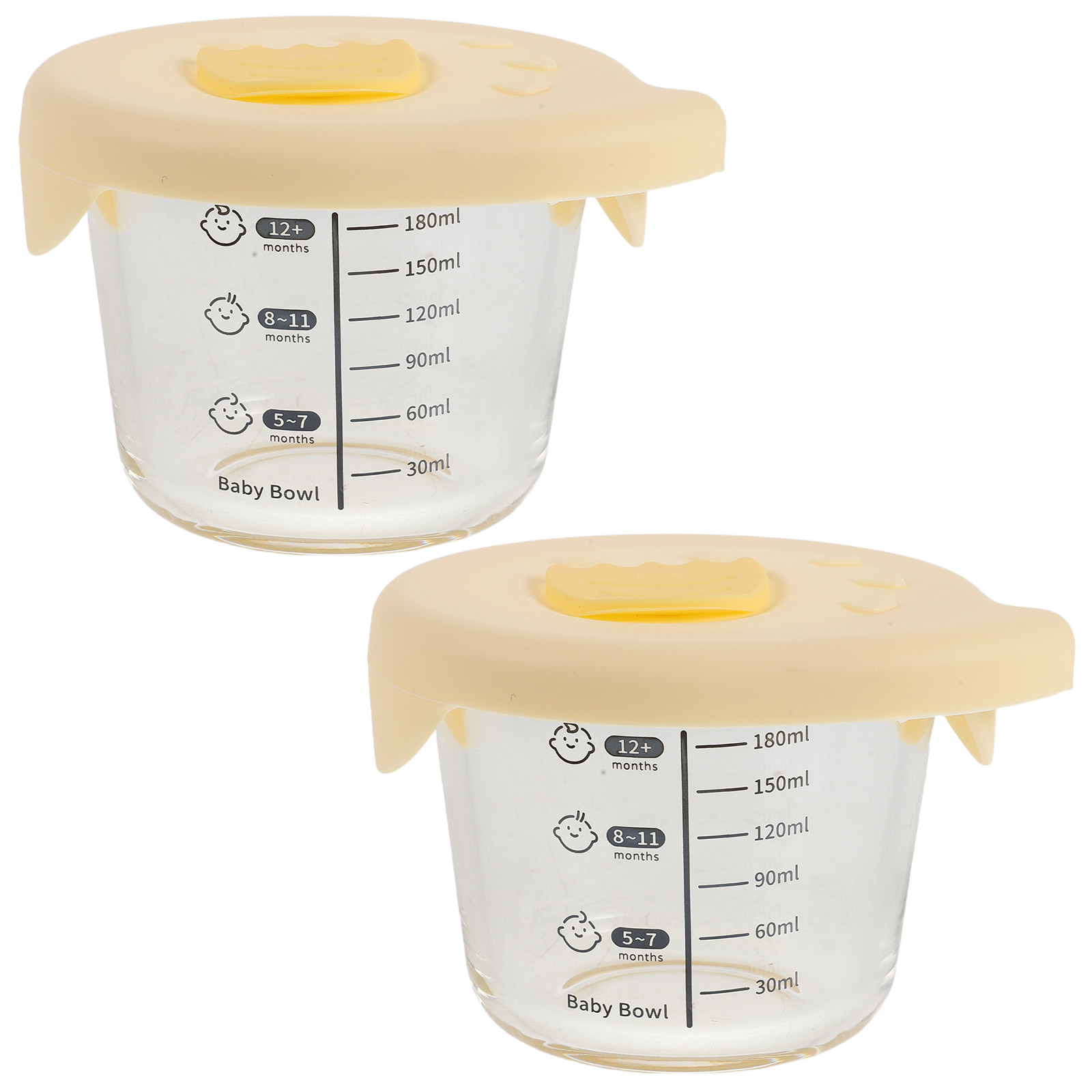 2個入りガラス製ベビーフード保存容器 230ml 密閉型 電 - Baby Food Glass Containers のレビューと価格