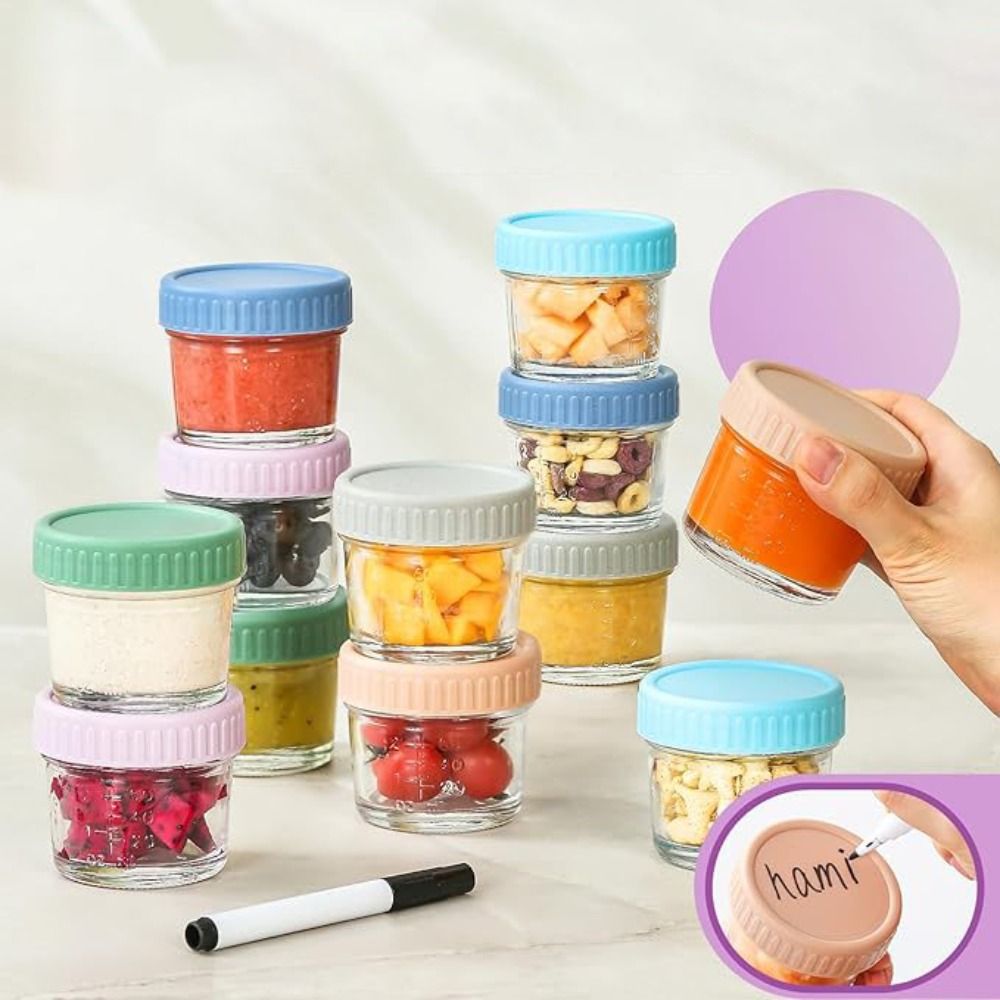 6個入りメイソンジャー ガラス製ベビーフードジャー 再利用可 - Baby Food Glass Containers のレビューと価格