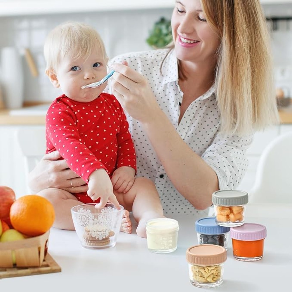 6個入りメイソンジャー ガラス製ベビーフードジャー 再利用可 - Baby Food Glass Containers のレビューと価格
