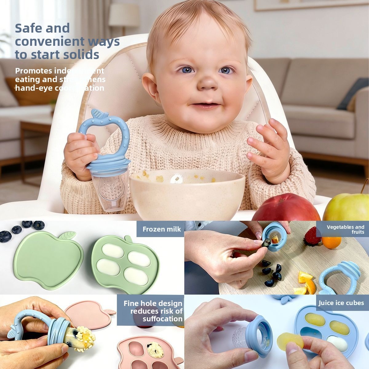 赤ちゃんが自分の手を食べるのを防ぐ新しいアップル歯固めアイス - Baby Food Apple のレビューと価格