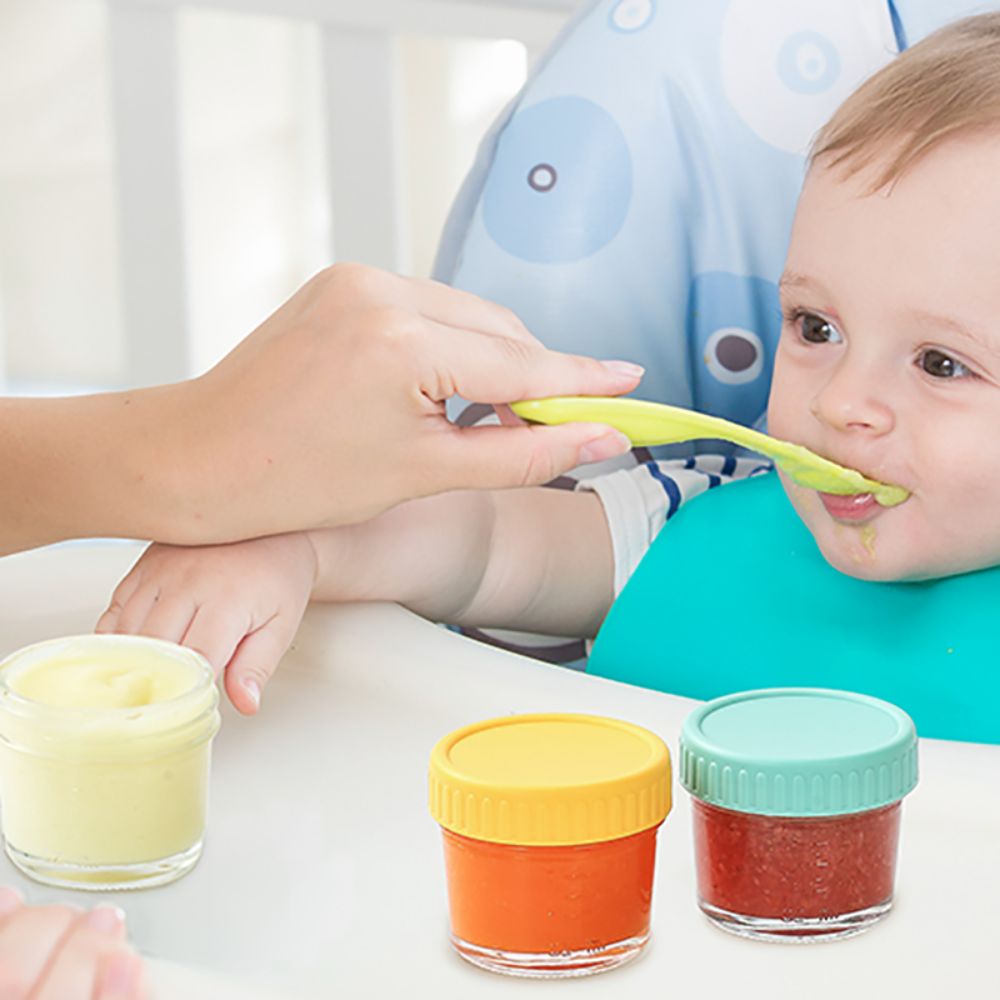 6個入りガラス製ベビーフードジャー、再利用可能、蓋付き、ディ - Baby Food Glass Containers のレビューと価格