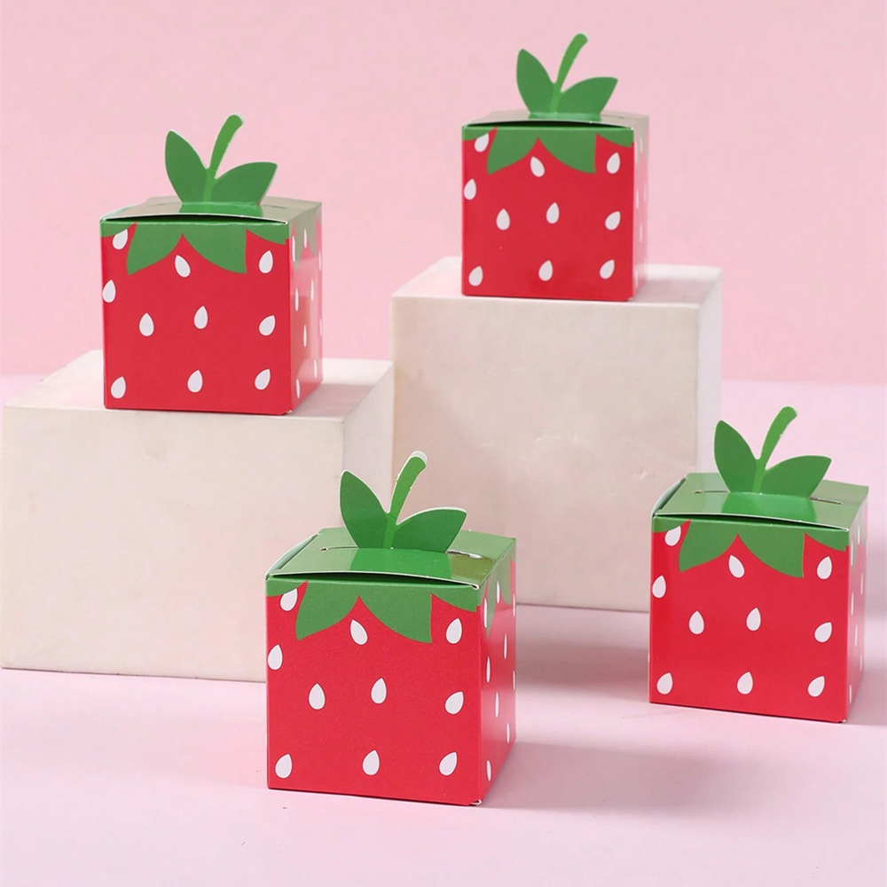 10 個甘いフルーツイチゴテーマ紙クッキーキャンディボックス - Baby Food Storage のレビューと価格