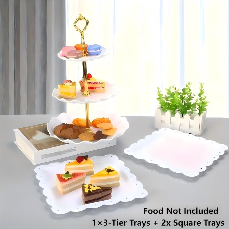 1/3/4/5個の装飾用フードトレイセット - ケーキ/スナ - Baby Food Dinner のレビューと価格