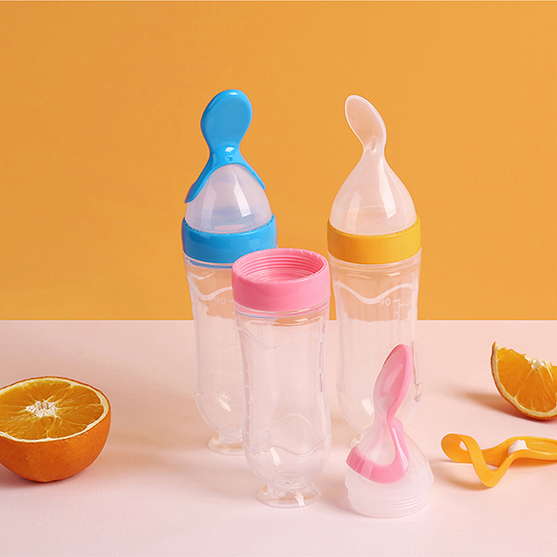 絞る哺乳瓶シリコーン新生児トレーニング米シリアル食品スプーン - Baby Food Category のレビューと価格