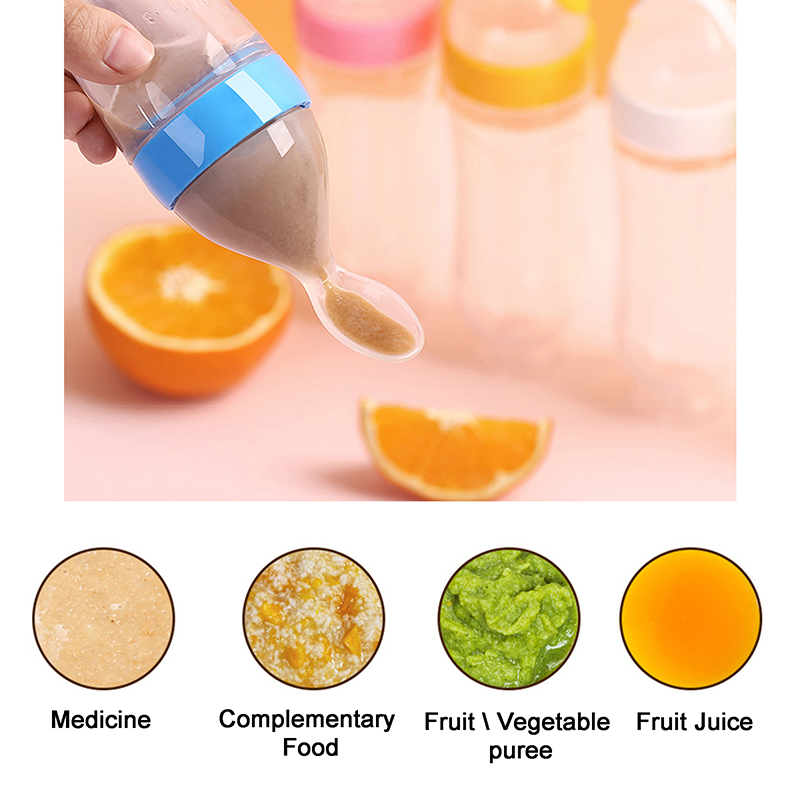 絞る哺乳瓶シリコーン新生児トレーニング米シリアル食品スプーン - Baby Food Category のレビューと価格