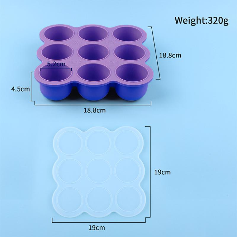 ベビーフードシリコン容器 9グリッド冷凍トレイ 漏れ防止蓋  - Baby Food Nan のレビューと価格
