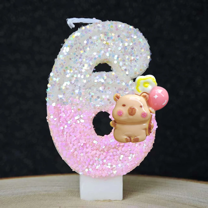 新しいカピバラキャンドルケーキデコレーショントピック0-9数 - Baby Food Processor のレビューと価格
