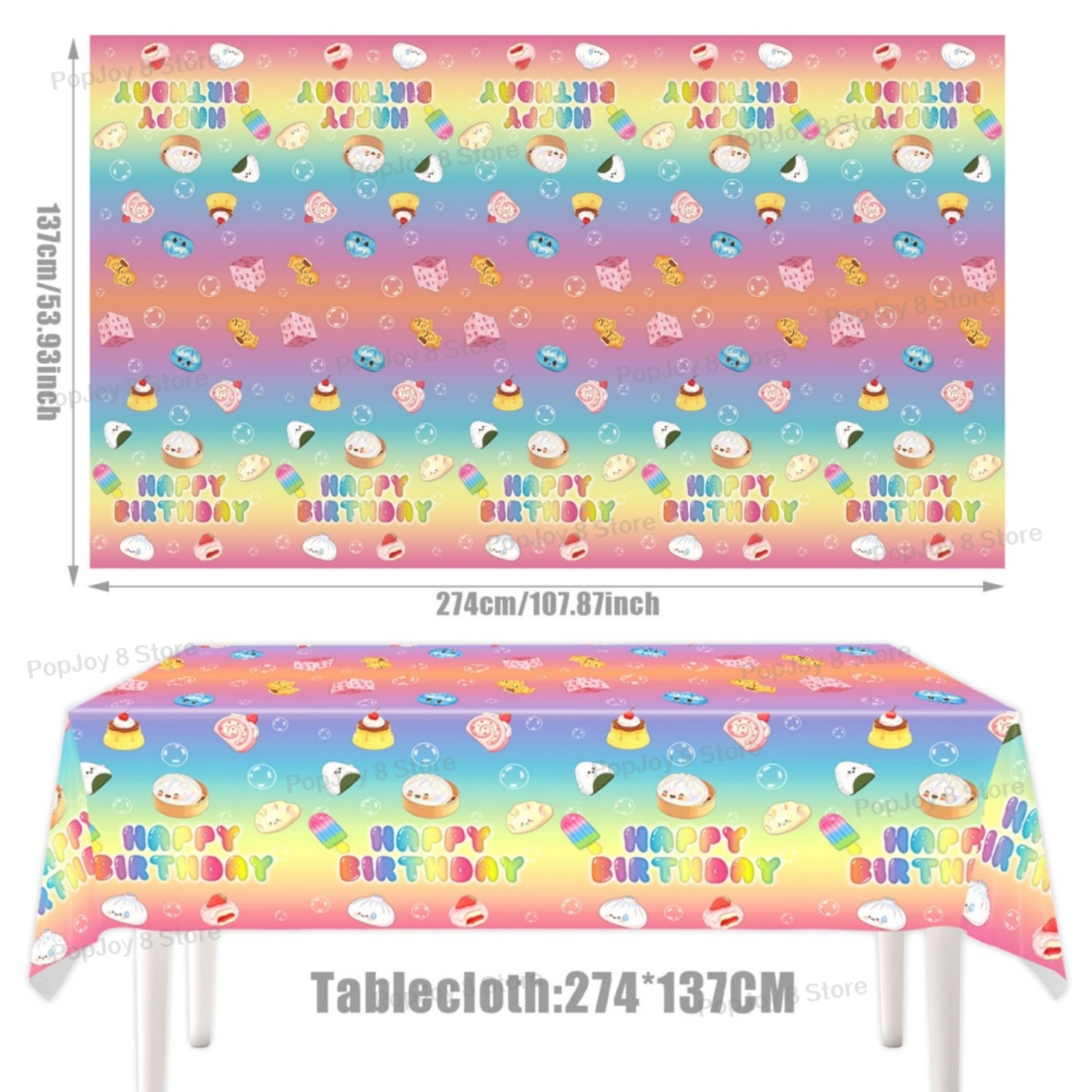 137x274cm 使い捨ての柔らかいテーブルクロス、誕生日 - Baby Food Table のレビューと価格