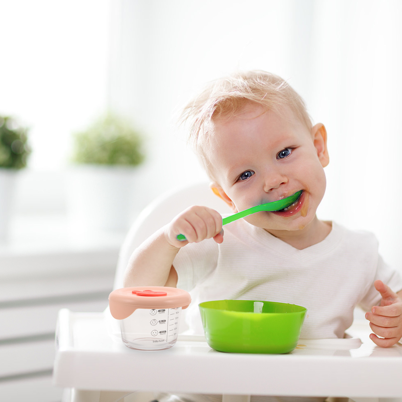 2個入りベビーフード保存容器 ガラス製クリアデザイン 正確な - Baby Food Glass Containers のレビューと価格