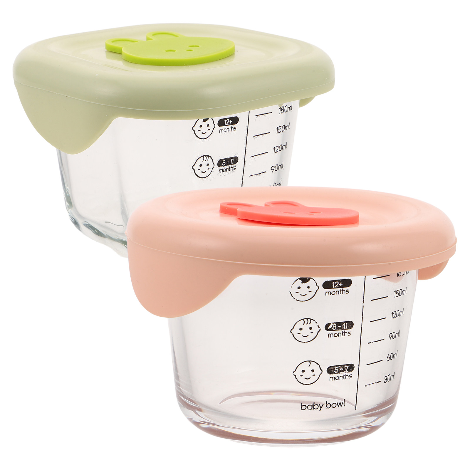 2個入りベビーフード保存容器 ガラス製クリアデザイン 正確な - Baby Food Glass Containers のレビューと価格
