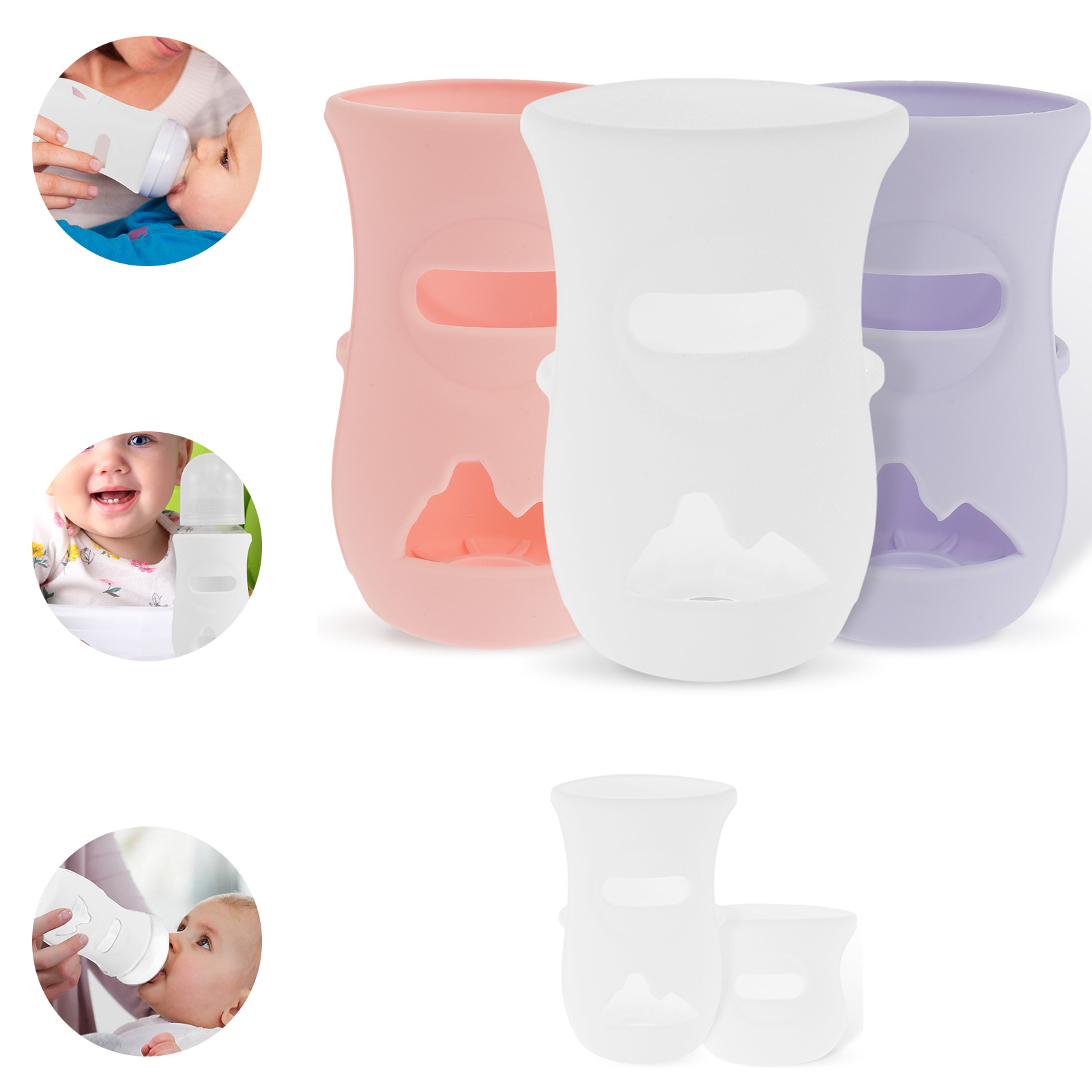 シリコンスリーブ シリコン哺乳瓶カバー 断熱ガラスボトル A - Baby Food Nan のレビューと価格