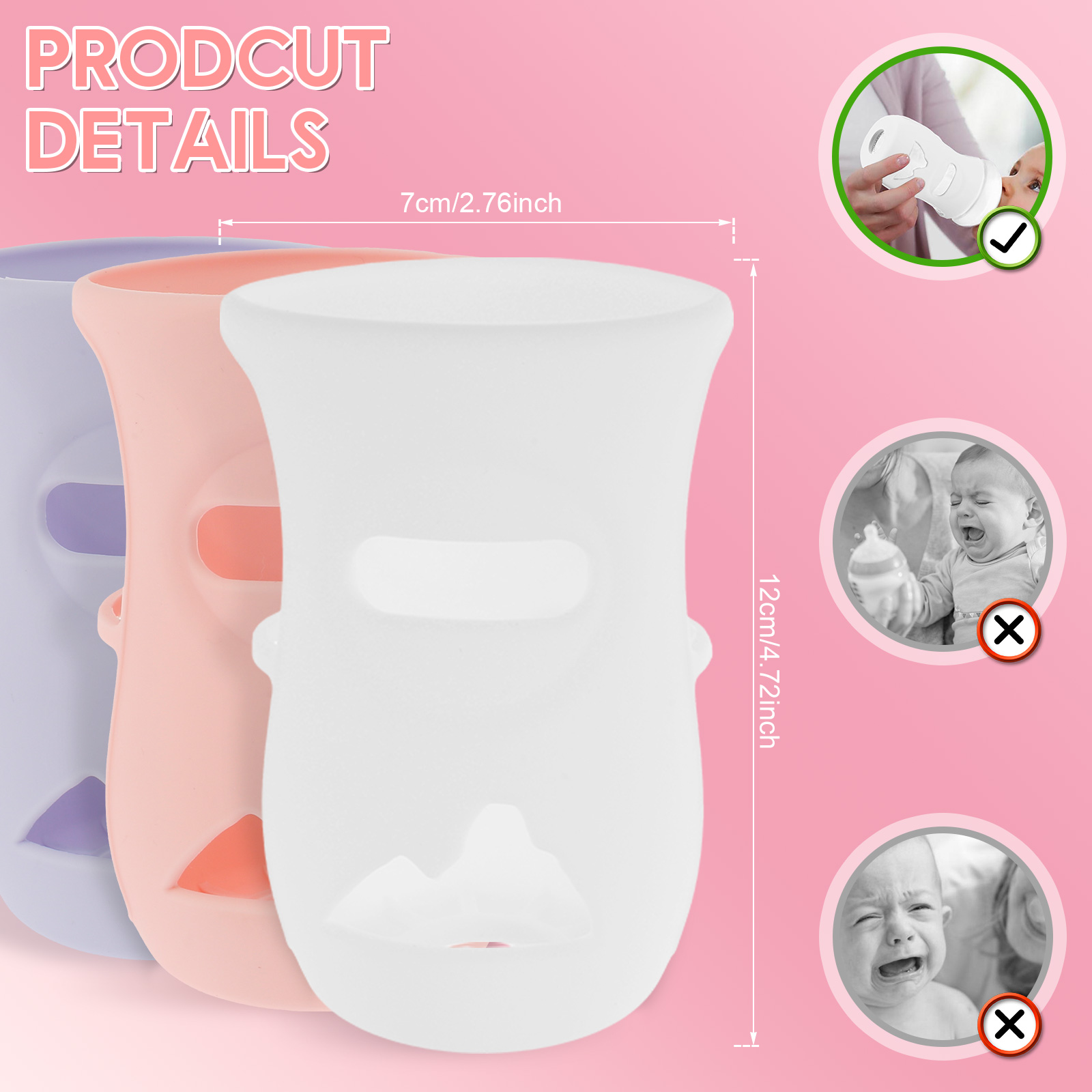 シリコンスリーブ シリコン哺乳瓶カバー 断熱ガラスボトル A - Baby Food Nan のレビューと価格