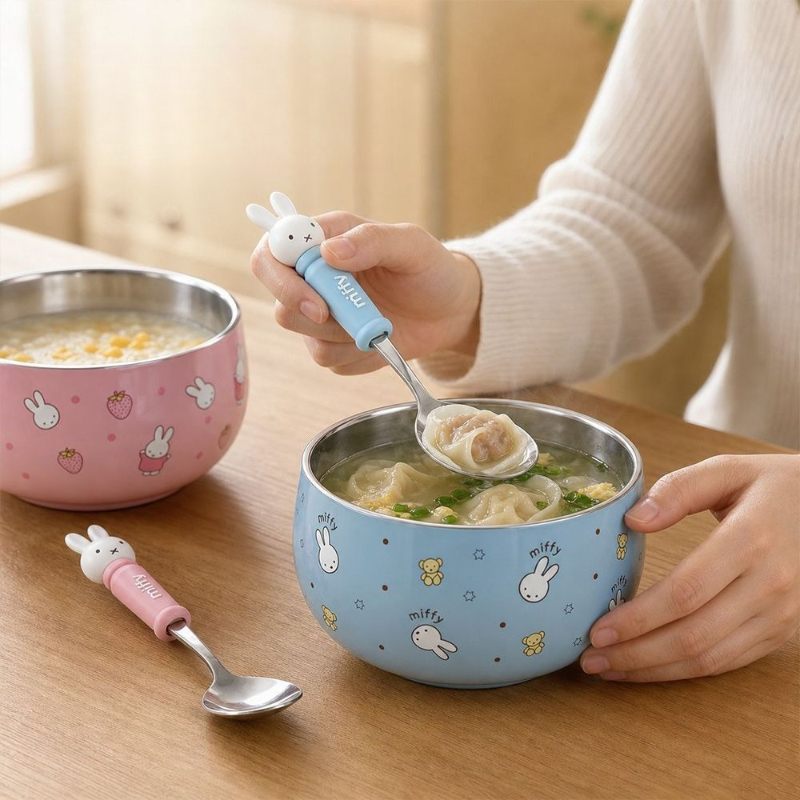 カートゥーンカワイイミッフィー ステンレス製ベビーフードボウ - Baby Food Product のレビューと価格