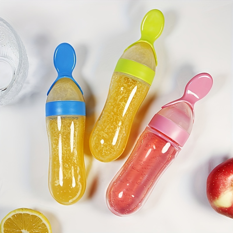 ベビー用シリコン製哺乳瓶、スプーン付き、3オンスの食品分配ス - Baby Food Feeder のレビューと価格