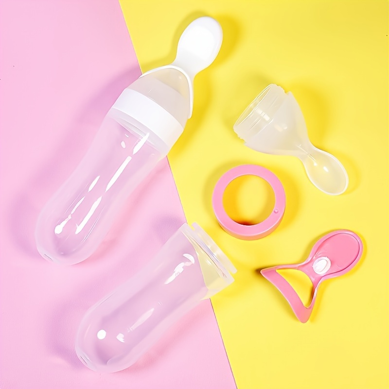 ベビー用シリコン製哺乳瓶、スプーン付き、3オンスの食品分配ス - Baby Food Feeder のレビューと価格
