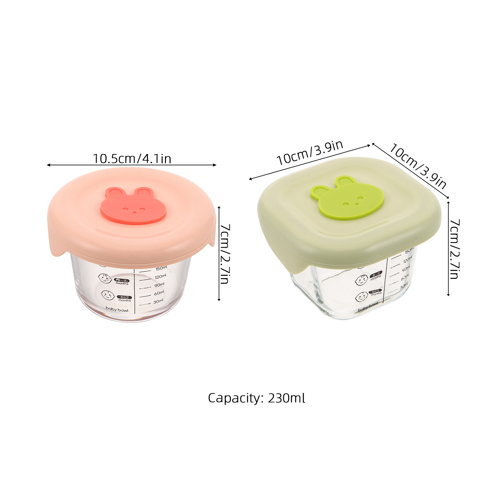 2個入りベビーフード保存容器 ガラス製 230ml 密閉型漏 - Baby Food Glass Containers のレビューと価格