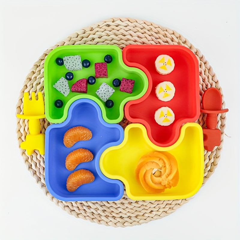 6個/セット ベビーシリコン製食器セットには、スプーン1本、 - Baby Food Table のレビューと価格