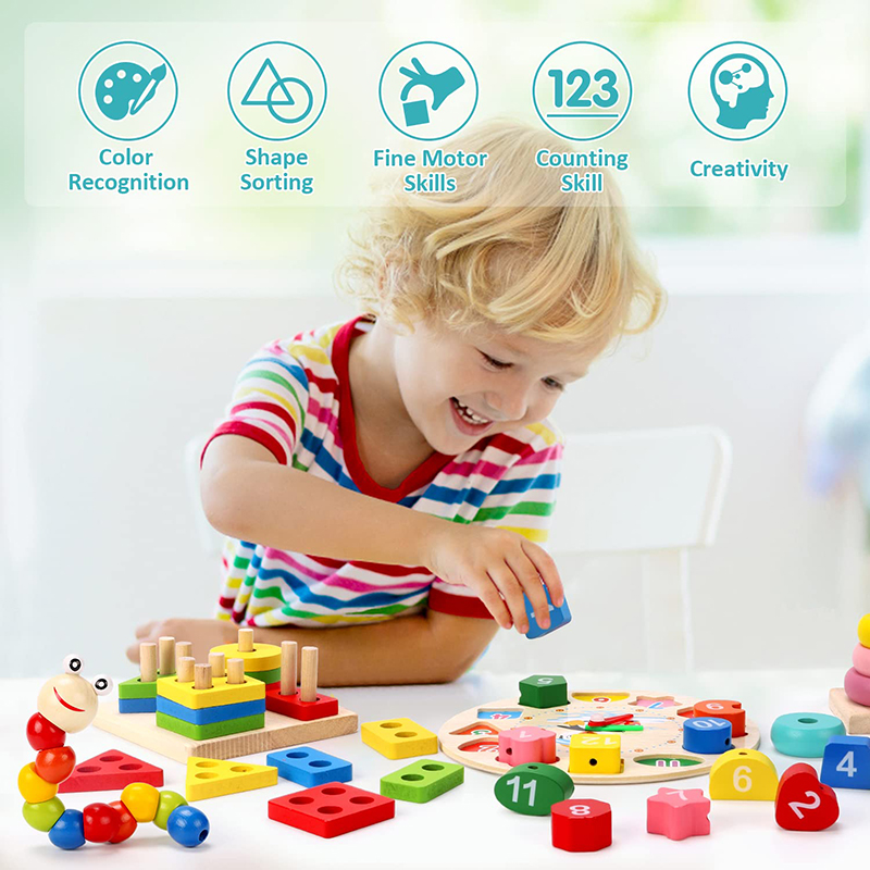 モンテッソーリ-赤ちゃん,子供向けの木製おもちゃ,教育ゲーム - Baby Food Product のレビューと価格