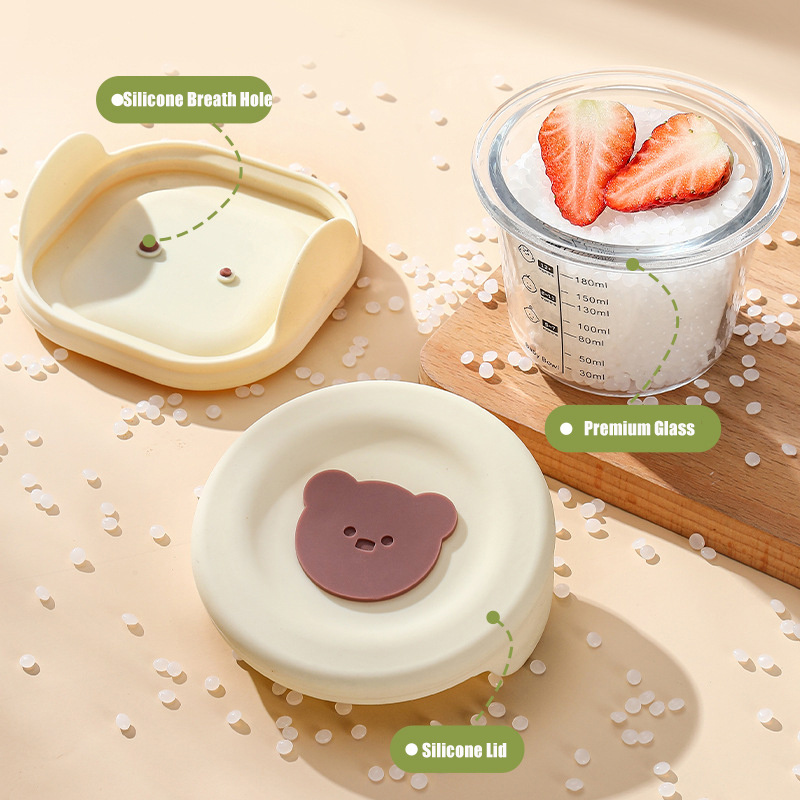 ふた付きベビーフード収納ジャー、幼児用の漏れ防止スナックピュ - Baby Food Glass Containers のレビューと価格