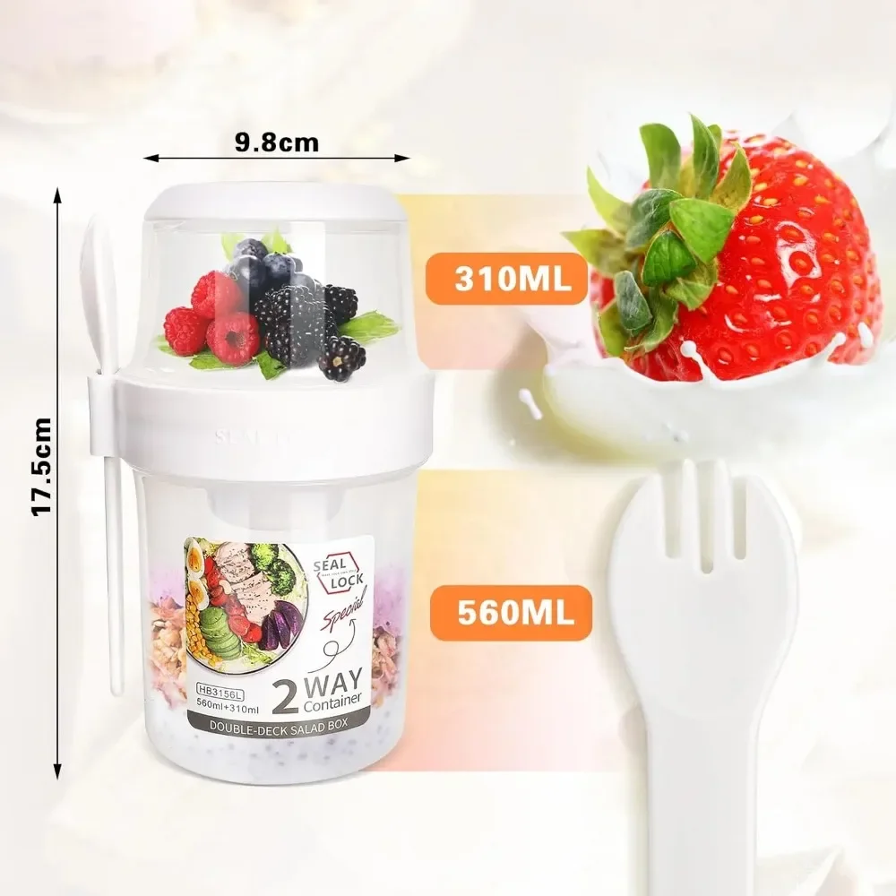 サラダカップ 朝食カップ ポータブル食品保存弁当箱 オートミ - Weaning Spoon Set のレビューと価格