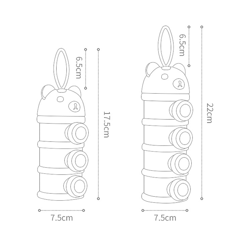 ストレージ 3/4 層ポータブル食品容器粉ミルクパウダーカー - Baby Food Nan のレビューと価格