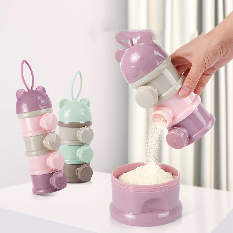 3/4 層ベアベビーミルクパウダーコンテナポータブル独立サイ - Baby Food Nan のレビューと価格