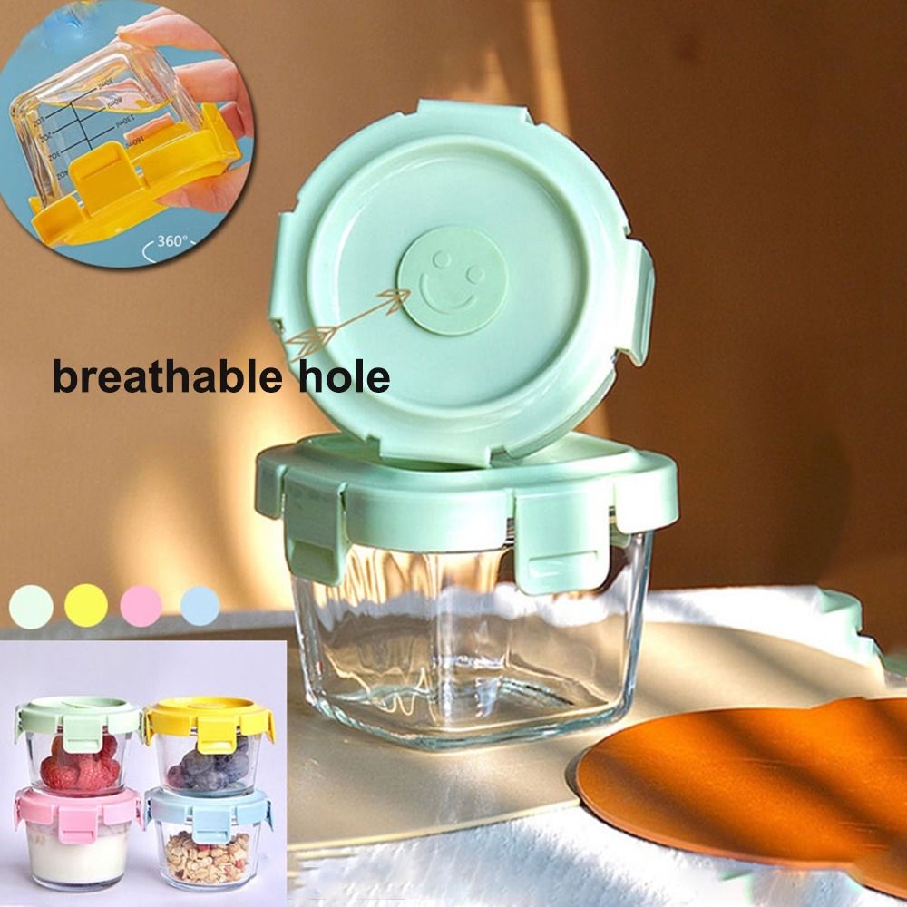 ファッション 170 ミリリットル食品保存ボックスガラス冷凍 - Baby Food Glass Containers のレビューと価格