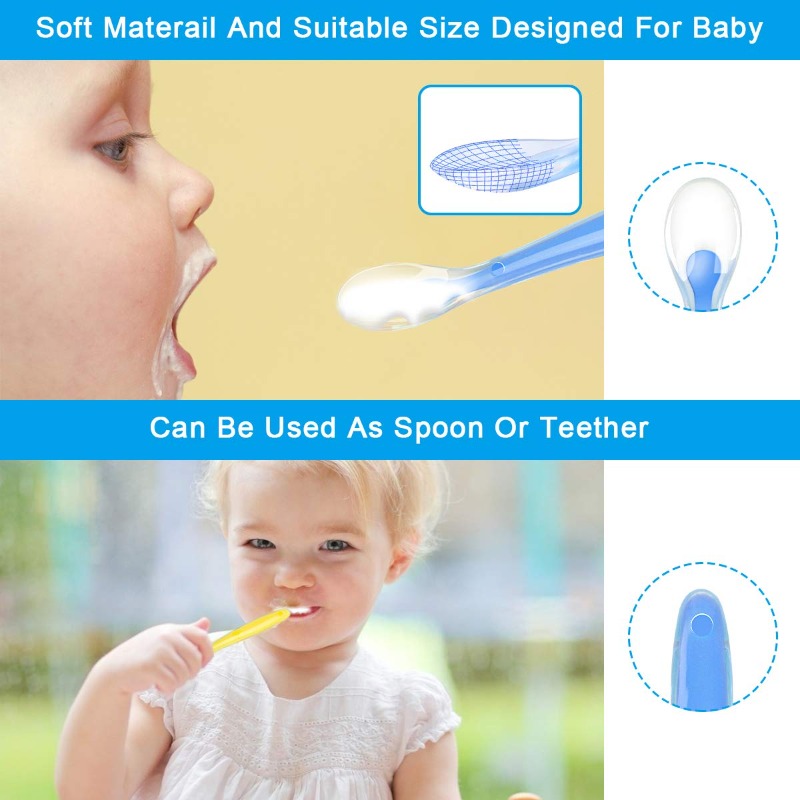BPA フリーベビーシリコーンスプーン第一段階幼児ソフトスプ - Baby Food Product のレビューと価格