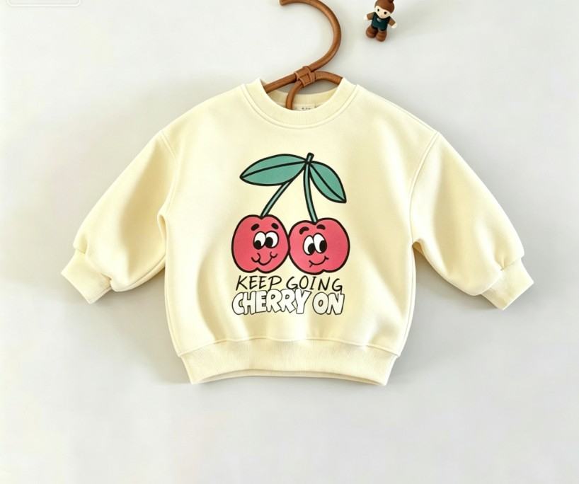 小さな子供用クルーネックスウェットシャツ、フードトラック、チ - Baby Food Apple のレビューと価格