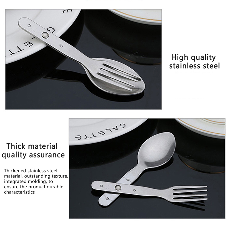 2-in-1 フォークデザートスプーンカトラリーセット屋外キ - Weaning Spoon Set のレビューと価格